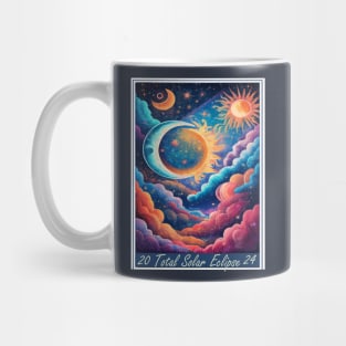 Solar Total Eclipse 2024 Starry Graphic Design Mug